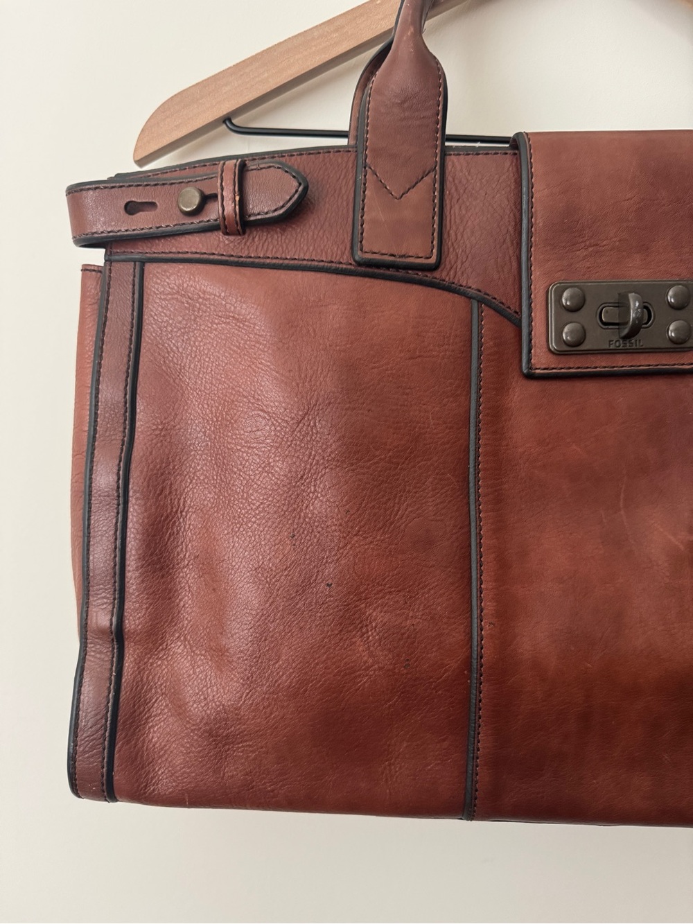 Fossil Long Live Vintage 1954 Leather Bag Purse - Picture 4 of 12